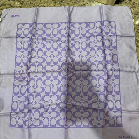 Coach purple silk scarf - Picture 1 of 2